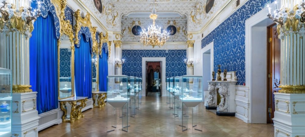 la salle bleu au musée Fabergé
